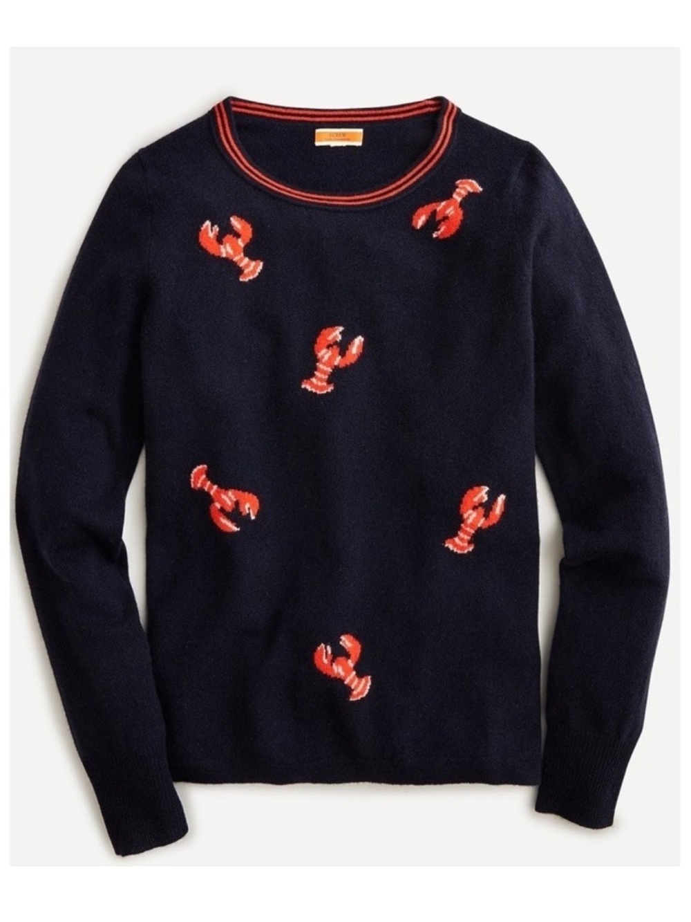 J Crew Lobster Cashmere Sweater Size M NWT